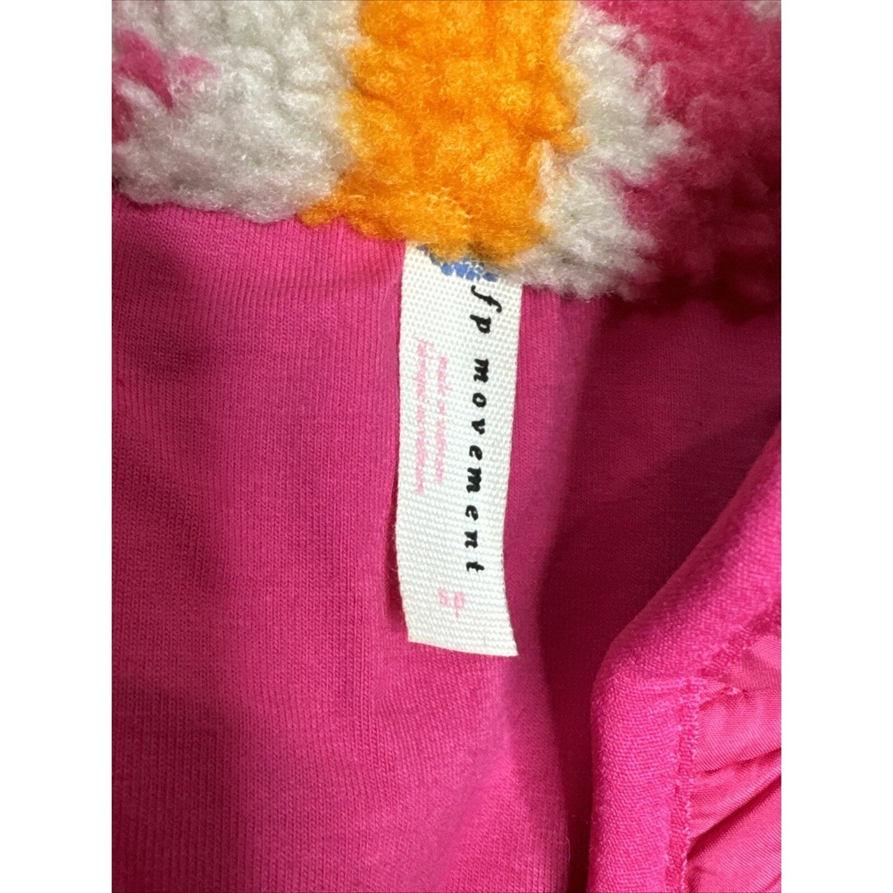 Free People Movement Pink Floral Small Rocky Ridge Fleece Sherpa Jacket Snap Up - Picture 4 of 11